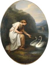 Immortalia Receiving Nameplates From Two Swans By Angelica Kauffman