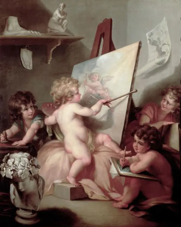 Cherubs Painting By Angelica Kauffman
