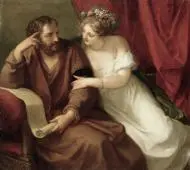 Phryne Seducing the Philosopher Xenokrates By Angelica Kauffman