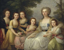 Portrait Of Countess A.S. Protasova With Her Nieces By Angelica Kauffman