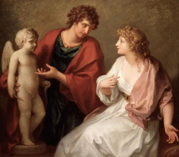Praxiteles Giving Phryne his Statue of Cupid By Angelica Kauffman
