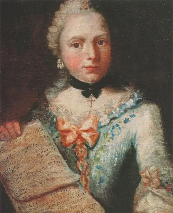 Self Portrait As Singer Holding a Sheet of Music By Angelica Kauffman