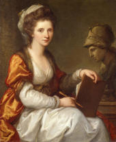 Self Portrait With Bust Of Minerva By Angelica Kauffman