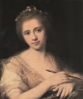 Self Portrait with Flower Wreath By Angelica Kauffman