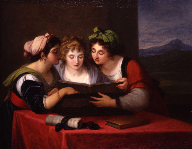 Three Singers 1795 by Angelica Kauffman | Oil Painting Reproduction