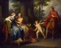 Venus Induces Helen to Fall in Love with Paris By Angelica Kauffman