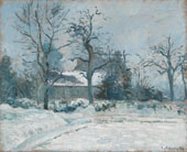 Piette's House at Montfoucault Snow Effect By Camille Pissarro