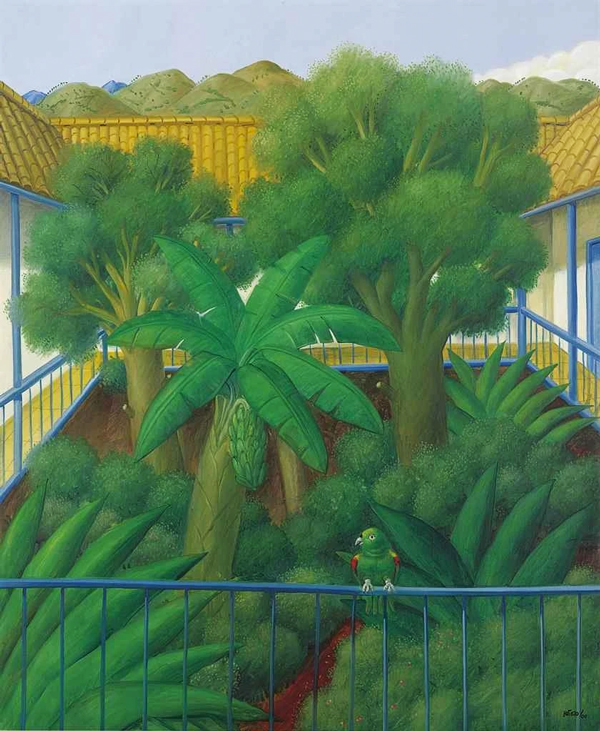 The Patio by Fernando Botero | Oil Painting Reproduction