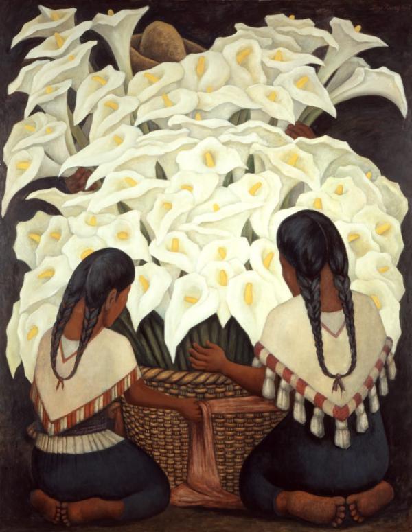 Calla Lily Vendor 1943 by Diego Rivera | Oil Painting Reproduction