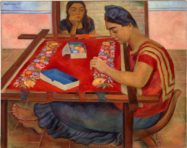 La Bordadora by Diego Rivera | Oil Painting Reproduction