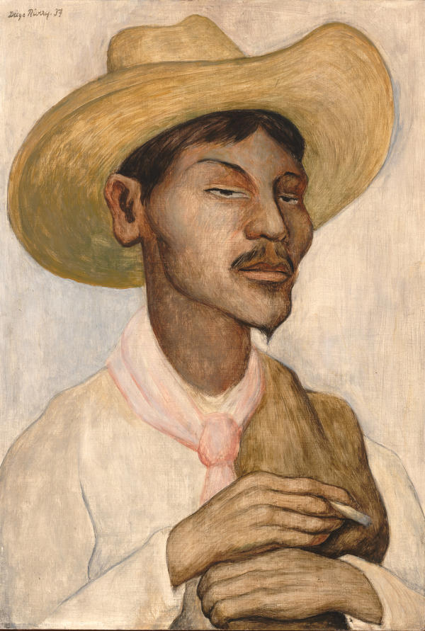Man Smoking by Diego Rivera | Oil Painting Reproduction