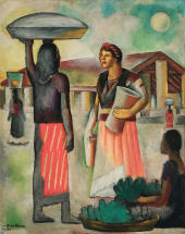 Moon Above the Market By Diego Rivera