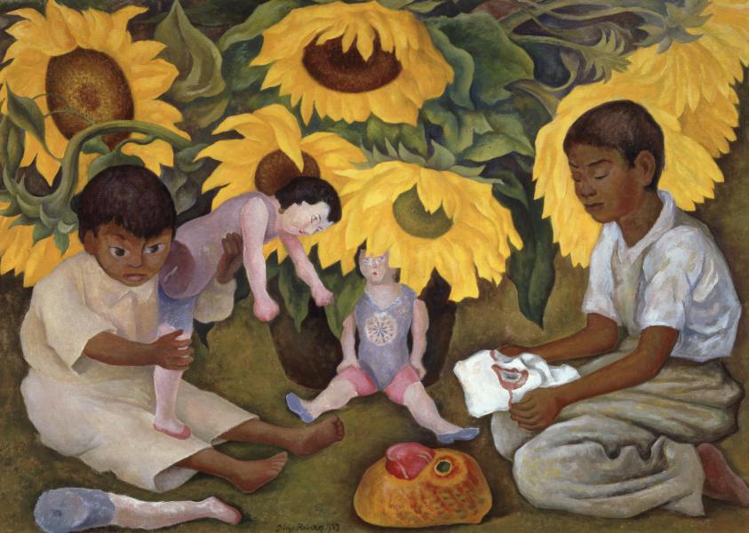 Sunflowers 1943 by Diego Rivera | Oil Painting Reproduction