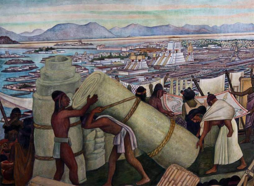 Tenochtitlan Marketplace by Diego Rivera | Oil Painting Reproduction