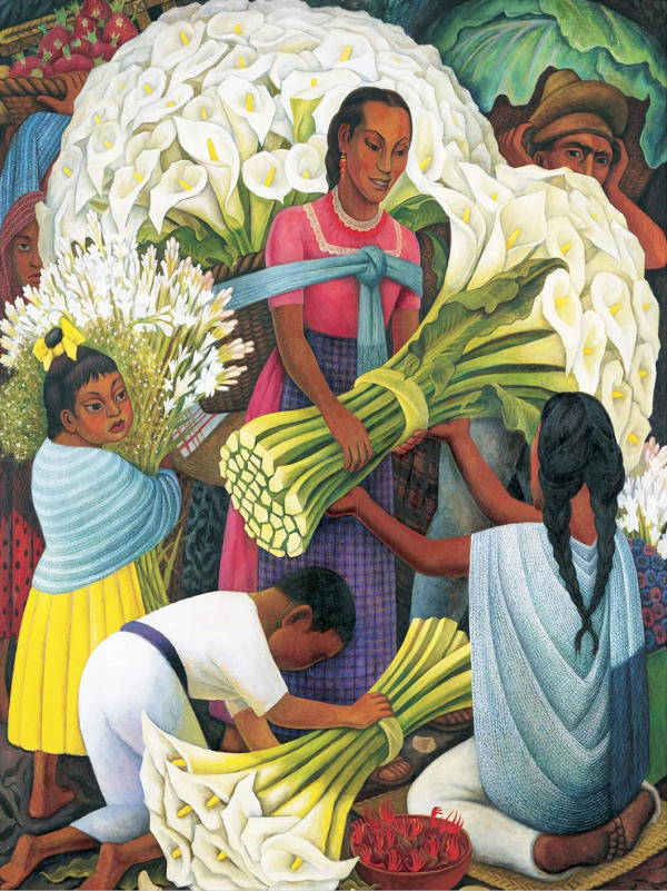 The Flower Vendor by Diego Rivera | Oil Painting Reproduction