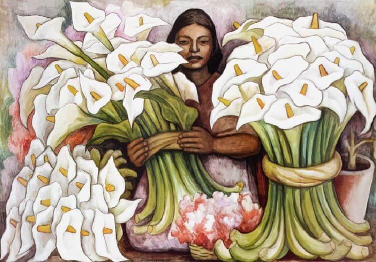 Vendedora De Alcatraces by Diego Rivera | Oil Painting Reproduction