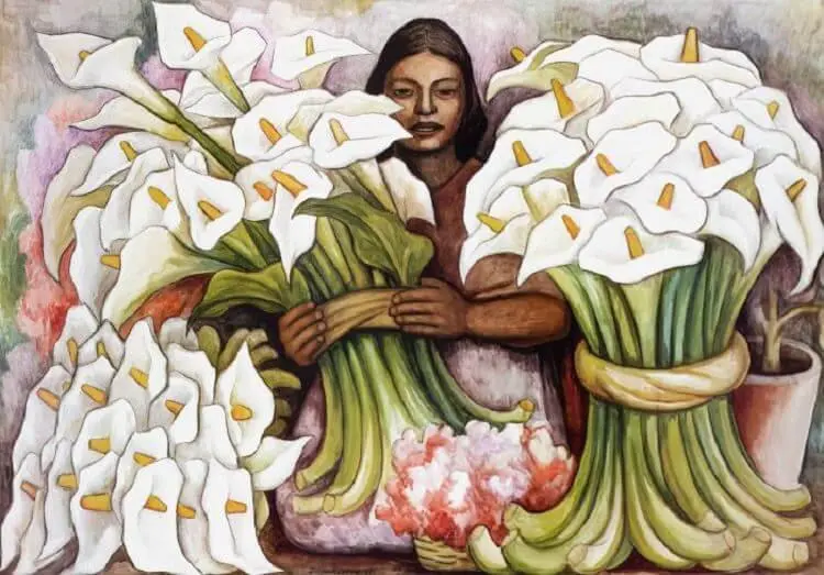 Vendedora De Alcatraces By Diego Rivera