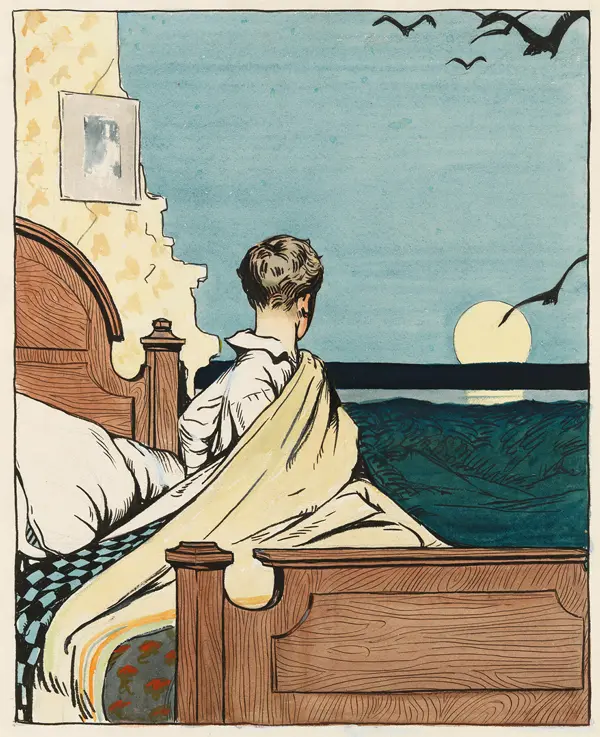 Boy and Moon By Edward Hopper