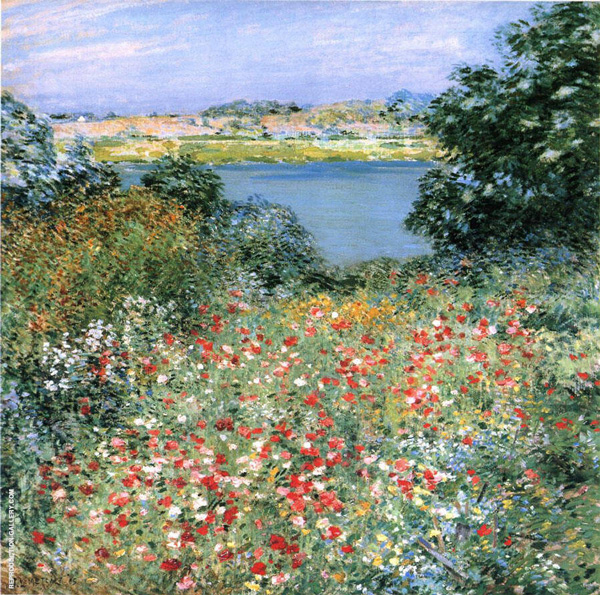 The Poppy Garden 1905 by Willard Leroy Metcalf | Oil Painting Reproduction