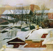 City Rooftops in Winter 1890 By Ivan Shishkin