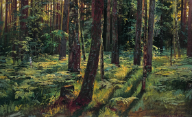 Ferns in the Forest Siverskiy 1883 By Ivan Shishkin
