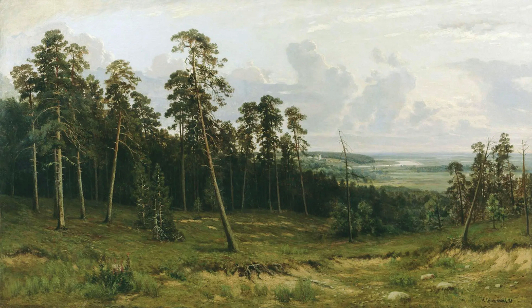Fir Forest on the Kama River 1877 | Oil Painting Reproduction
