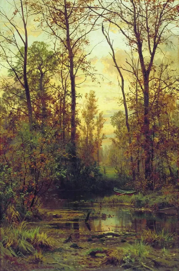 Forest Creek Autumn By Ivan Shishkin