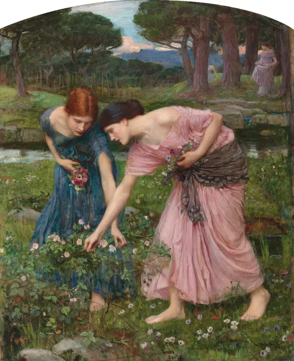 Gather Ye Rosebuds While Ye May 1909 By John William Waterhouse