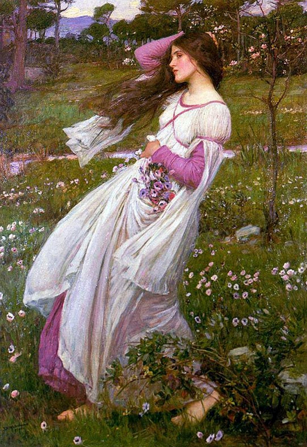 Windflowers 1902 by John William Waterhouse | Oil Painting Reproduction