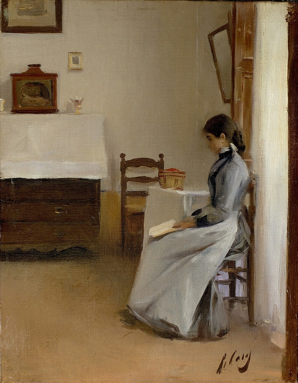 Between Two Chapters by Ramon Casas | Oil Painting Reproduction