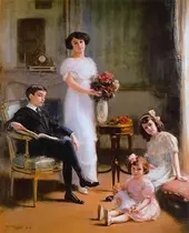 Family Portrait By Ramon Casas