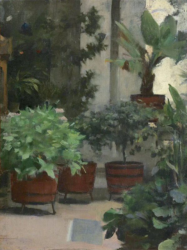 Garden Corner by Ramon Casas | Oil Painting Reproduction