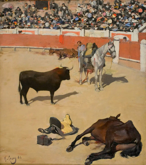 Horses Killed By A Bull by Ramon Casas | Oil Painting Reproduction