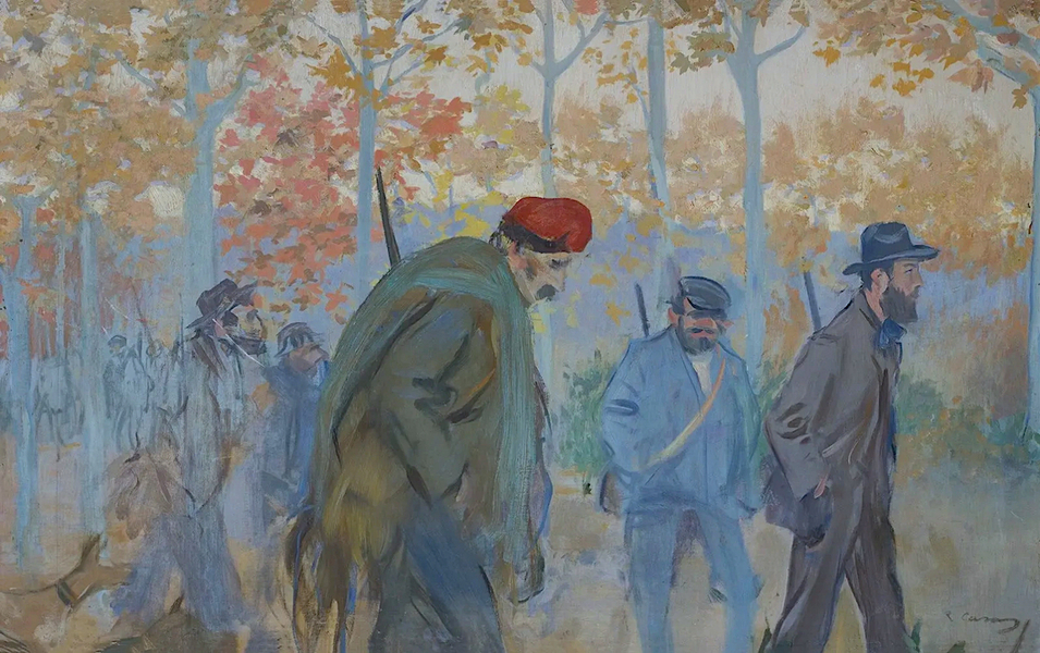 Hunters In The Autumn Landscape by Ramon Casas | Oil Painting Reproduction