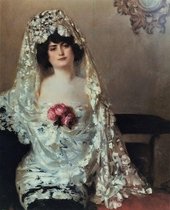 Julia In A White Mantilla By Ramon Casas
