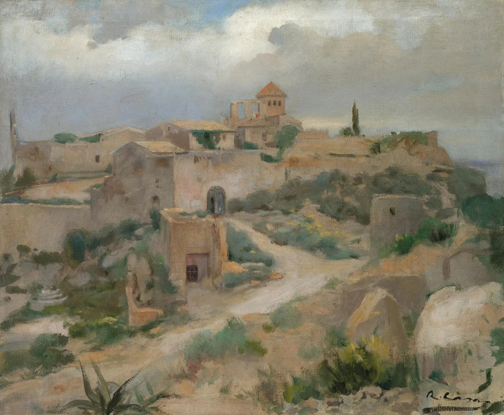 Landscape With Castle Tamarit Tarragona Spain | Oil Painting Reproduction