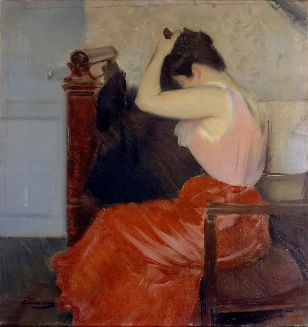 Model Behind The Toilet By Ramon Casas
