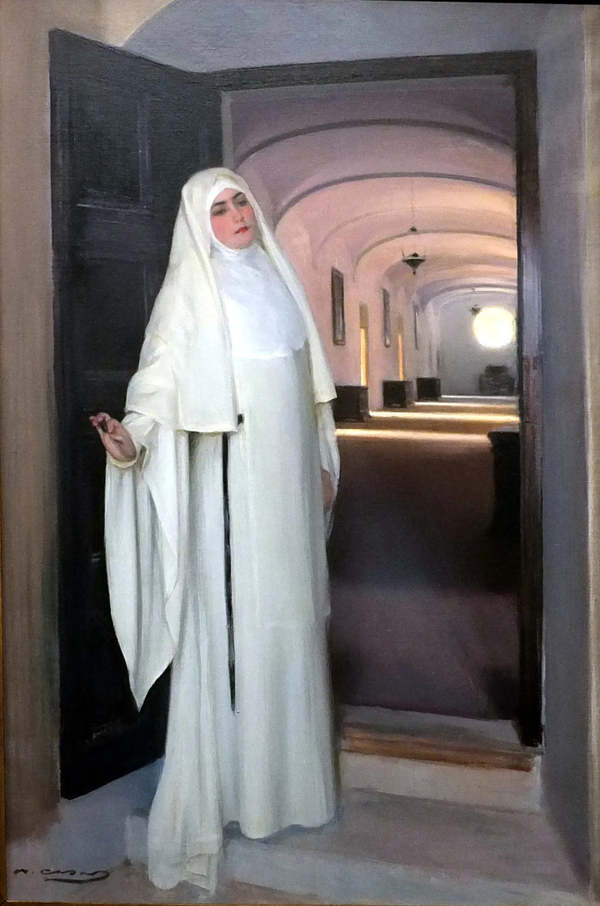 Nun In The Doorway 1925 by Ramon Casas | Oil Painting Reproduction