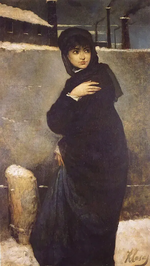 Portrait Of A Young Woman In Black By Ramon Casas