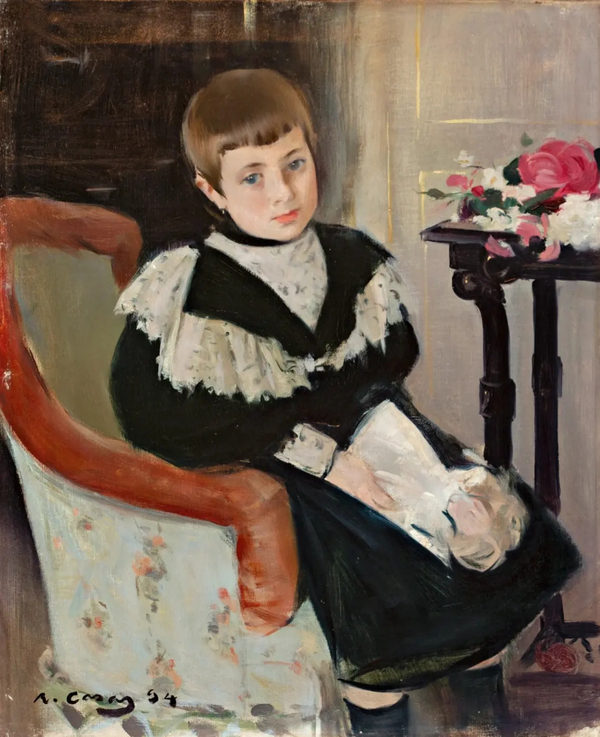Portrait Of Maria Navas by Ramon Casas | Oil Painting Reproduction