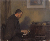 Portrait Of Pianist Carlos G Vidiella By Ramon Casas