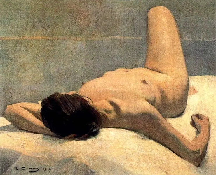 Reclining Nude By Ramon Casas