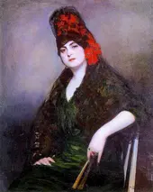 Rosary Portrait Of Julia In Mantilla By Ramon Casas