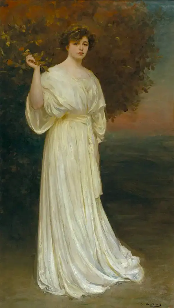 Sen Ora Baladia In A White Dress By Ramon Casas
