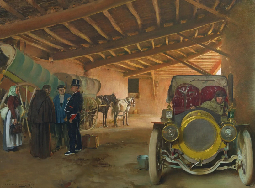 Spanish Garage by Ramon Casas | Oil Painting Reproduction