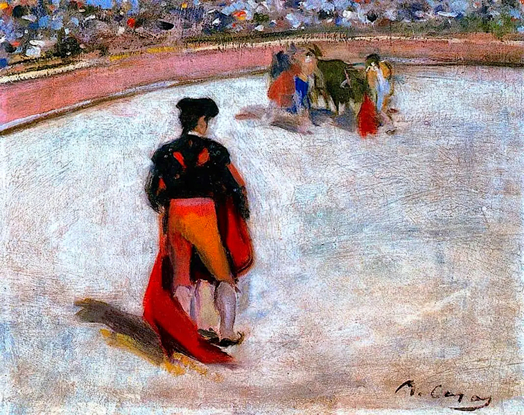 Torero In The Arena by Ramon Casas | Oil Painting Reproduction