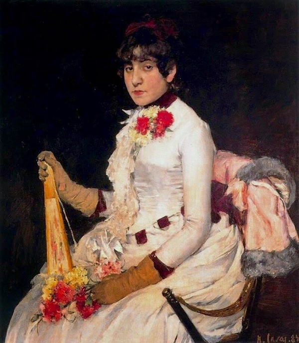 Victorian Gloves by Ramon Casas | Oil Painting Reproduction