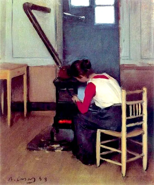 Woman At The Stove By Ramon Casas