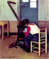 Woman At The Stove By Ramon Casas