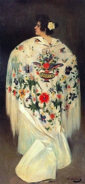 Woman With Shawl By Ramon Casas